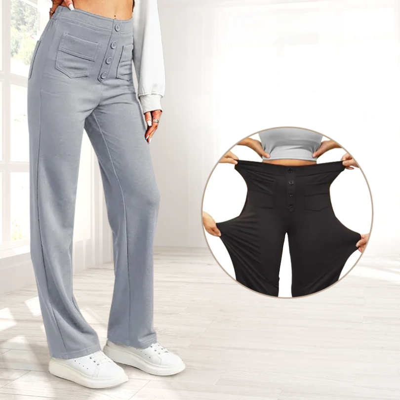 Icone™ FlexTrousers: Korkea Vyötäröinen Kaikki Päivä Mukavuus Joustava Housut