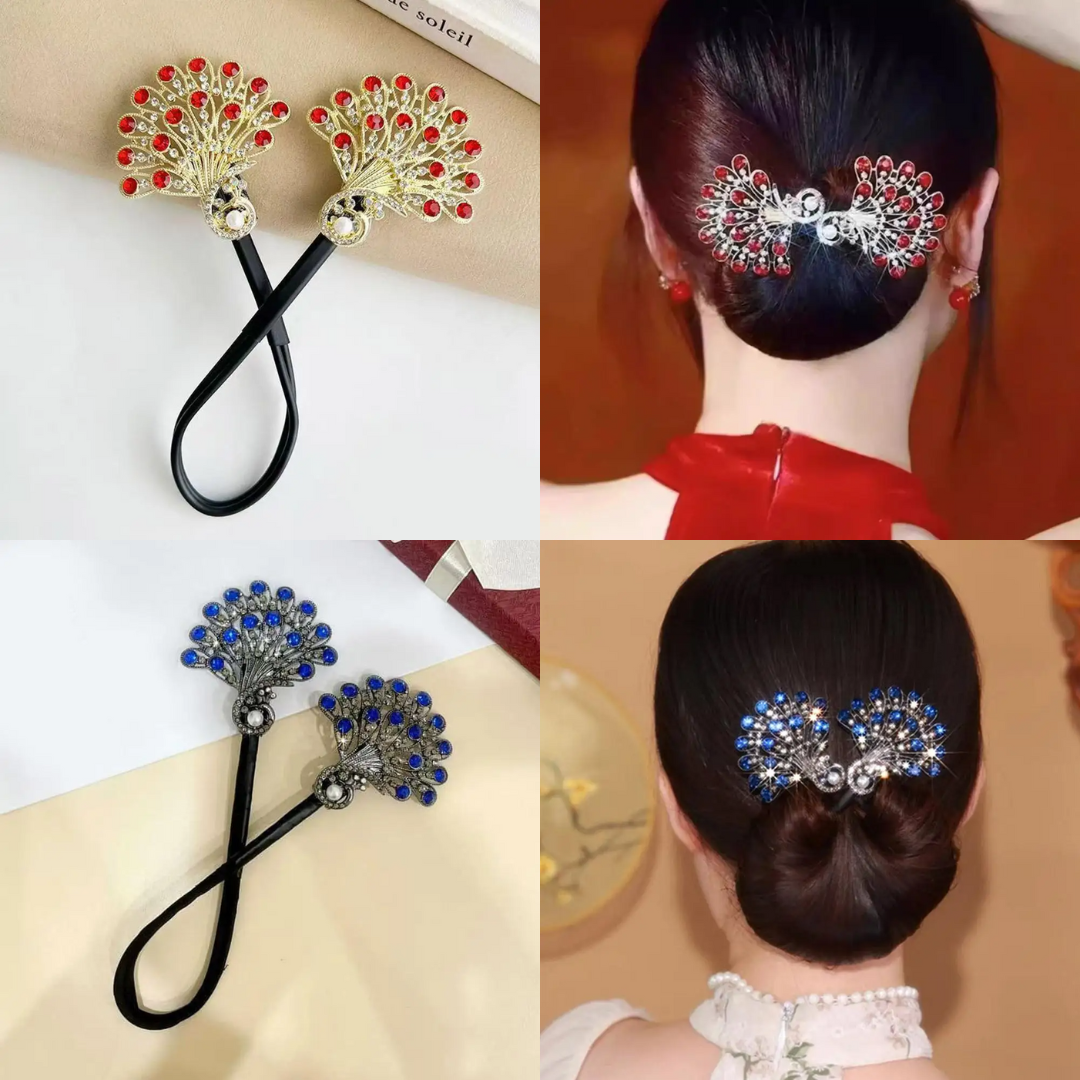 Rose® HairTie 1+1 ILMAINEN: Tyylikäs Hiusside Elegantti Vintage Kristallinen Poninhäntä Kierrekinnike