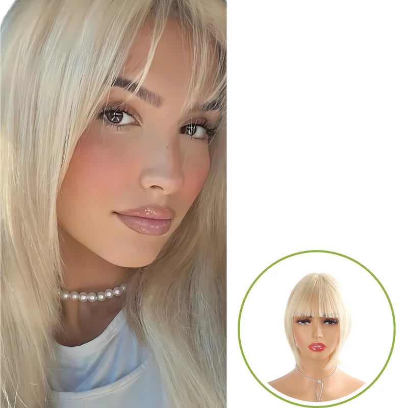 Rose® WigBangs 1+1 ILMAINEN: Saumaton Peruukki Luonnollisen Näköinen Hiusotsat Pidennykset