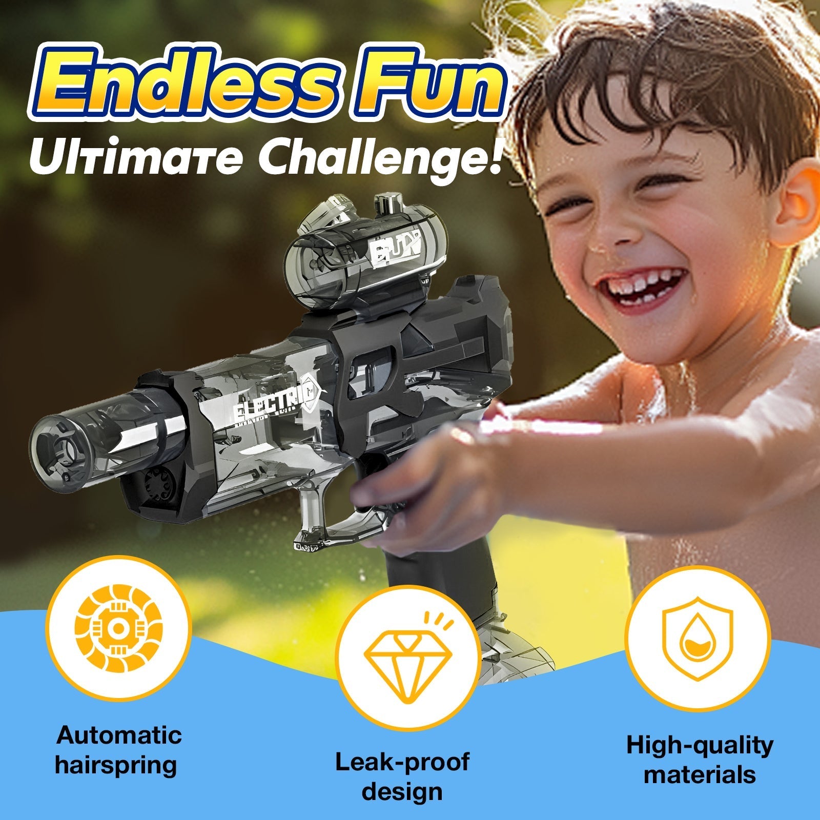 Kletshuts™ WaterGun: Pitkän Kantaman Ampuma Sähköinen Vesipyssy