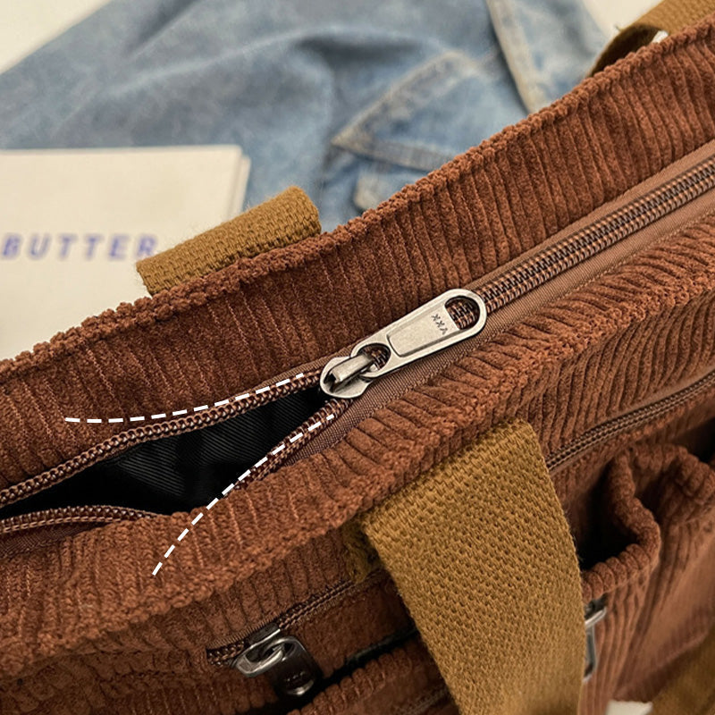 Icone™ CorduroyBag: Suuri Kapasiteetti Unisex Vintage Tyyli Corduroy Laukku