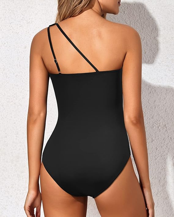 Icone™ StylishSwimsuit: Sivu Hihma Yksi Olkapää Tyyli Kaarre Istuvuus Uimapuku