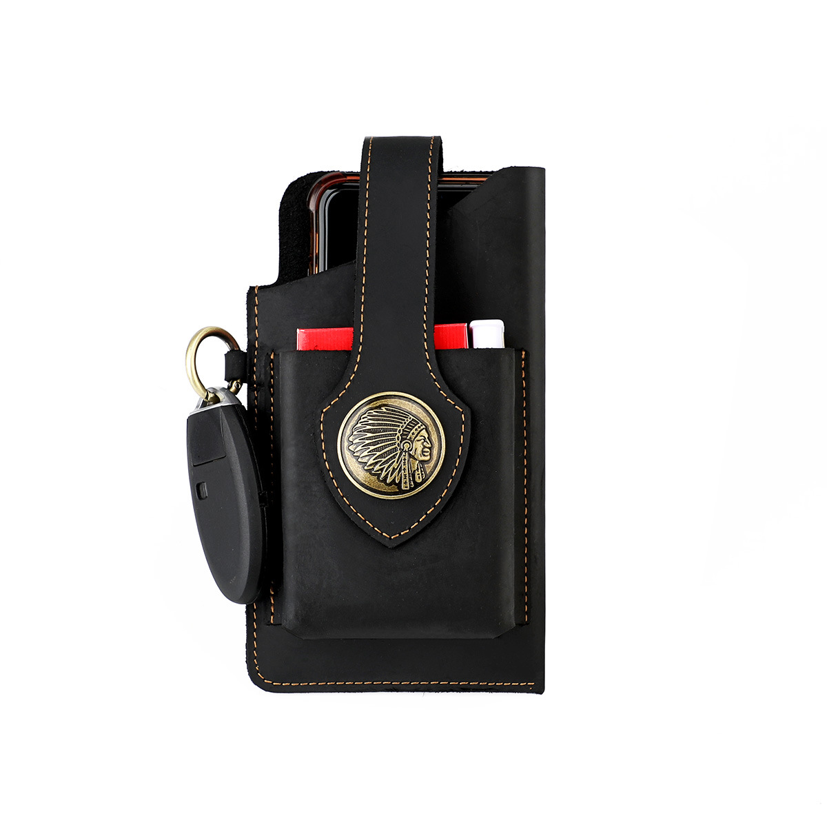 Icone™ BeltPouch: Monikäyttöinen Nahkainen Vintage Tyylinen Vyö Pussi