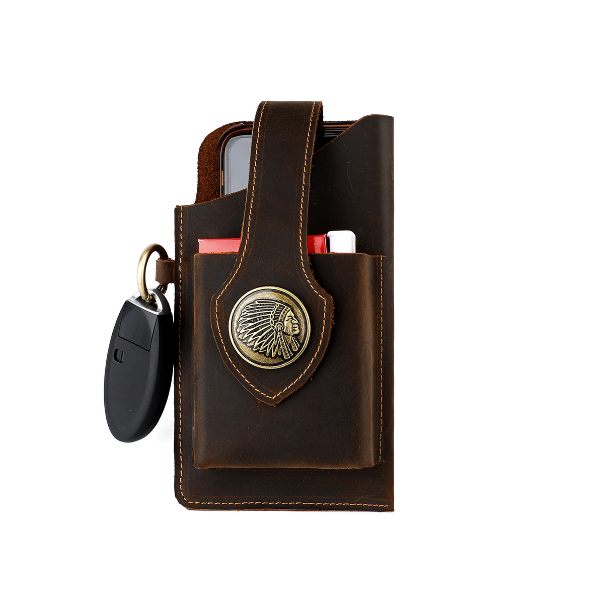 Icone™ BeltPouch: Monikäyttöinen Nahkainen Vintage Tyylinen Vyö Pussi