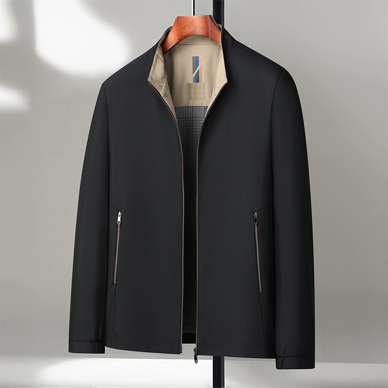 Icone™ CasualJacket: Seisova Kaulus Rento Vetoketju Miesten Takki