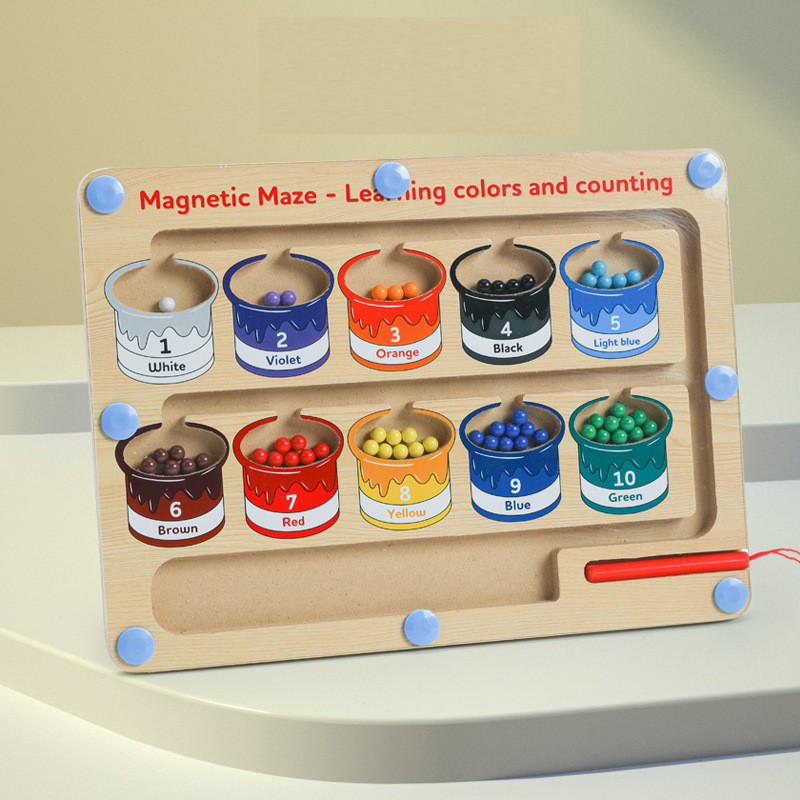 Kletshuts™ MagneticMaze - Väri- Ja Numerolabyrintti Lelu