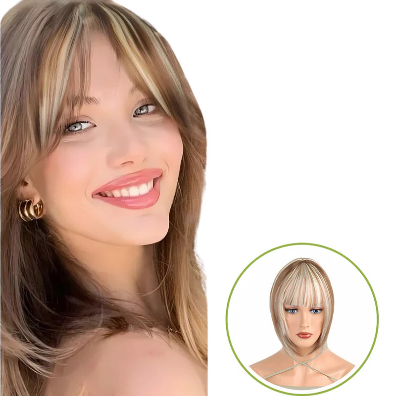 Rose® WigBangs 1+1 ILMAINEN: Saumaton Peruukki Luonnollisen Näköinen Hiusotsat Pidennykset