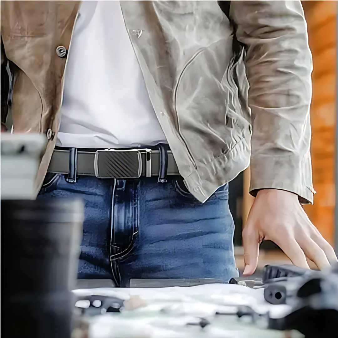 Icone™ ClassicBelt 1+1 ILMAINEN: Mukava Klassinen Säädettävä Solkivyö Miehille