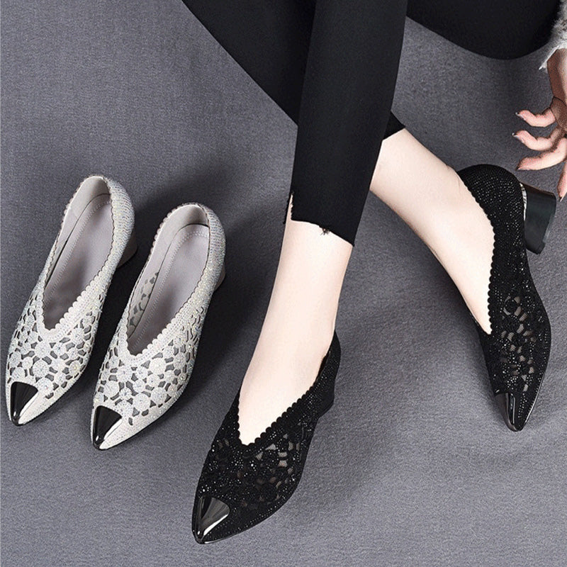 Happy™ GlimmerShoes: Mesh Korkokengät Kengät Kanssa Kristalli Aksentit