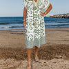Icone™PrintedDress: Painettu V-Kaula Fringe Hiha Rento Mekko