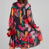 Icone™ FlowerDress: Pitkähihainen Väljä Istuvuus Kukkakuvioinen Mekko