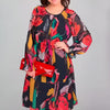 Icone™ FlowerDress: Pitkähihainen Väljä Istuvuus Kukkakuvioinen Mekko