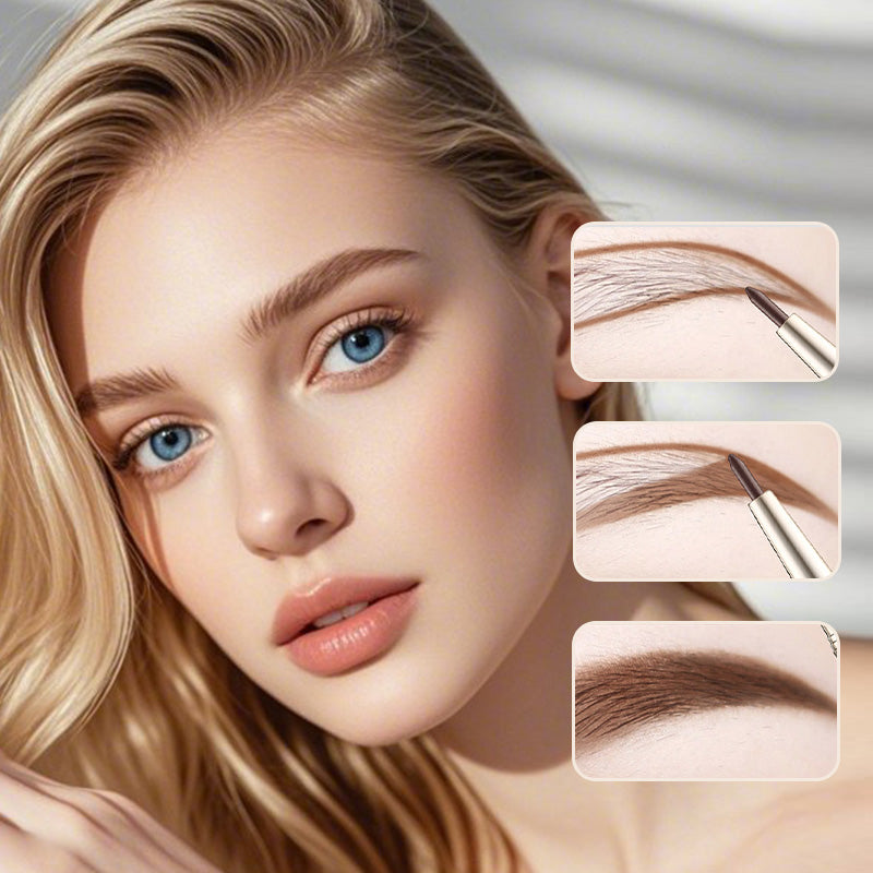 EyeStamp 1+1 ILMAINEN - Kaksoisväri Eyeliner- Ja Kulmakarvavoide-Leimasin Setti