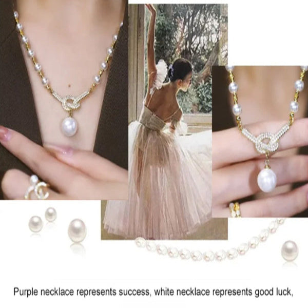 Jewelance™ PearlNecklace 1+1 ILMAINEN: Naisten Elegantti Pearl Helmi Helmet Kaulakoru
