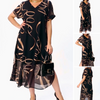 Icone™ FlowyDress: Kaksikerroksinen V-Kaula-Aukko Flowy Maxi-Mekko