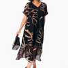 Icone™ FlowyDress: Kaksikerroksinen V-Kaula-Aukko Flowy Maxi-Mekko