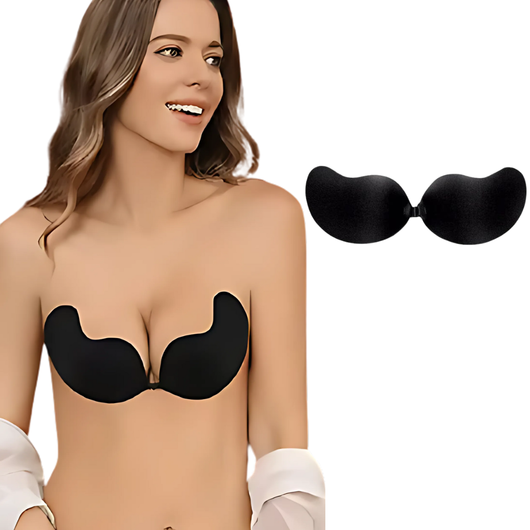 Icone™ PushBra 1+1 ILMAINEN: Itseliimautuva Olkaimeton Push-Up-Rintaliivi